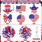 1024Pcs 4th of July Crafts Independence Day Craft Kit Patriotic Beads and American Flag Charms for Jewelry Making Red White Blue Pony Beads Star Beads and Wooden Pendant for DIY Bracelet Making Supply